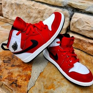 Jordan 1 Retro High BT, Red & White, Size 10c